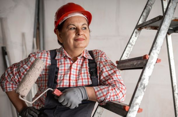 escada tesoura obra